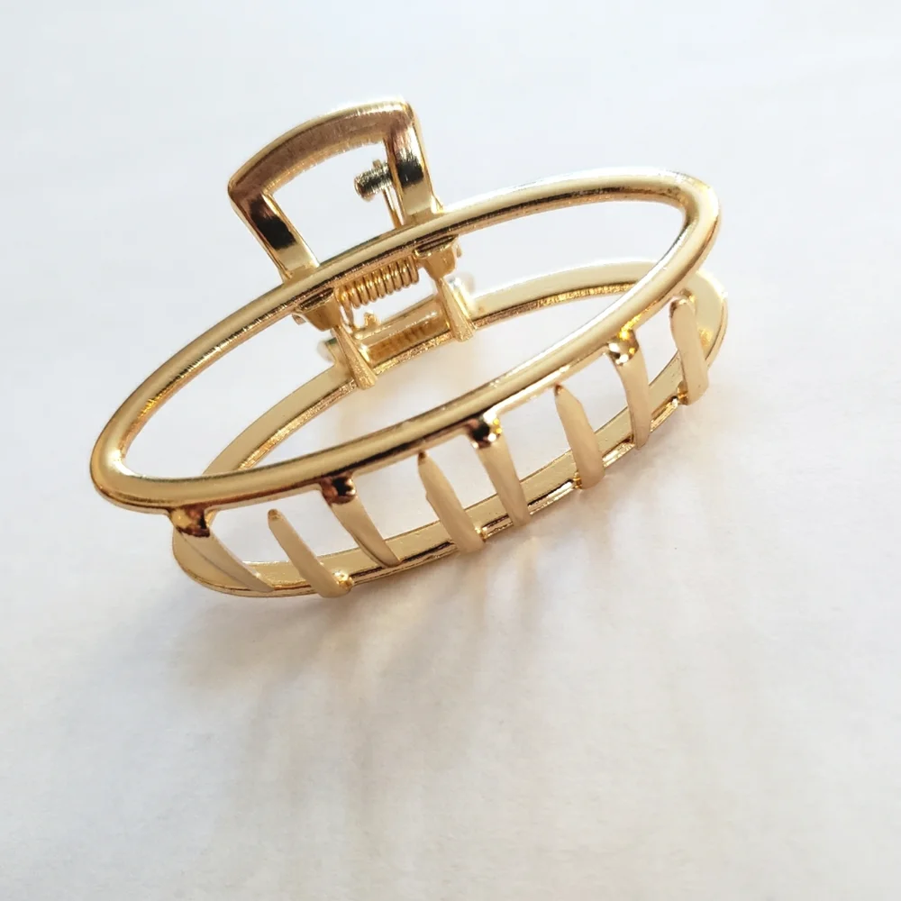 Gold Tone Metal Hair Claw Hair Clip